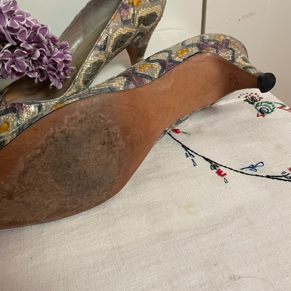 Vintage Snakeskin Pastel Pumps Marilyn 60’s 8 - Picture 4 of 7